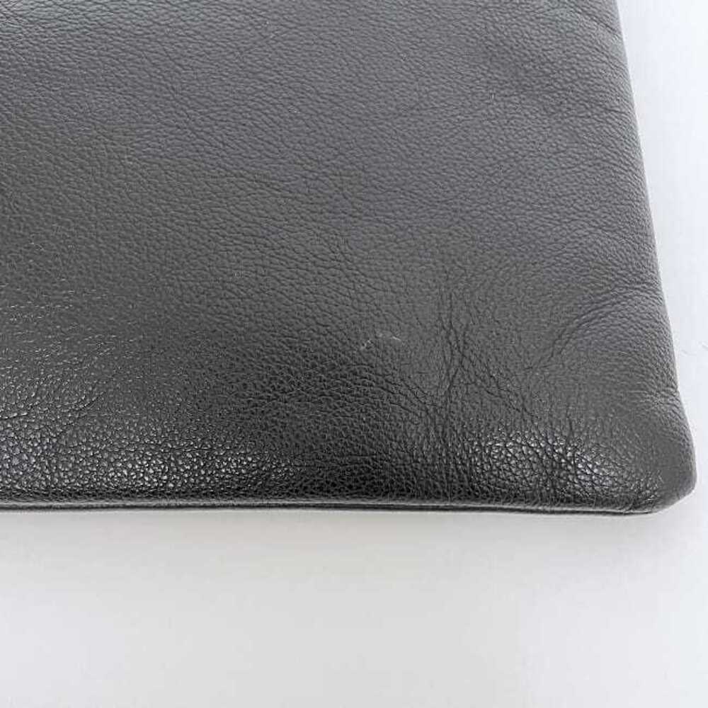 Balenciaga Clutch Bag Black Leather Zipper Logo Handbag Shoulder Grain - Picture 5 of 10